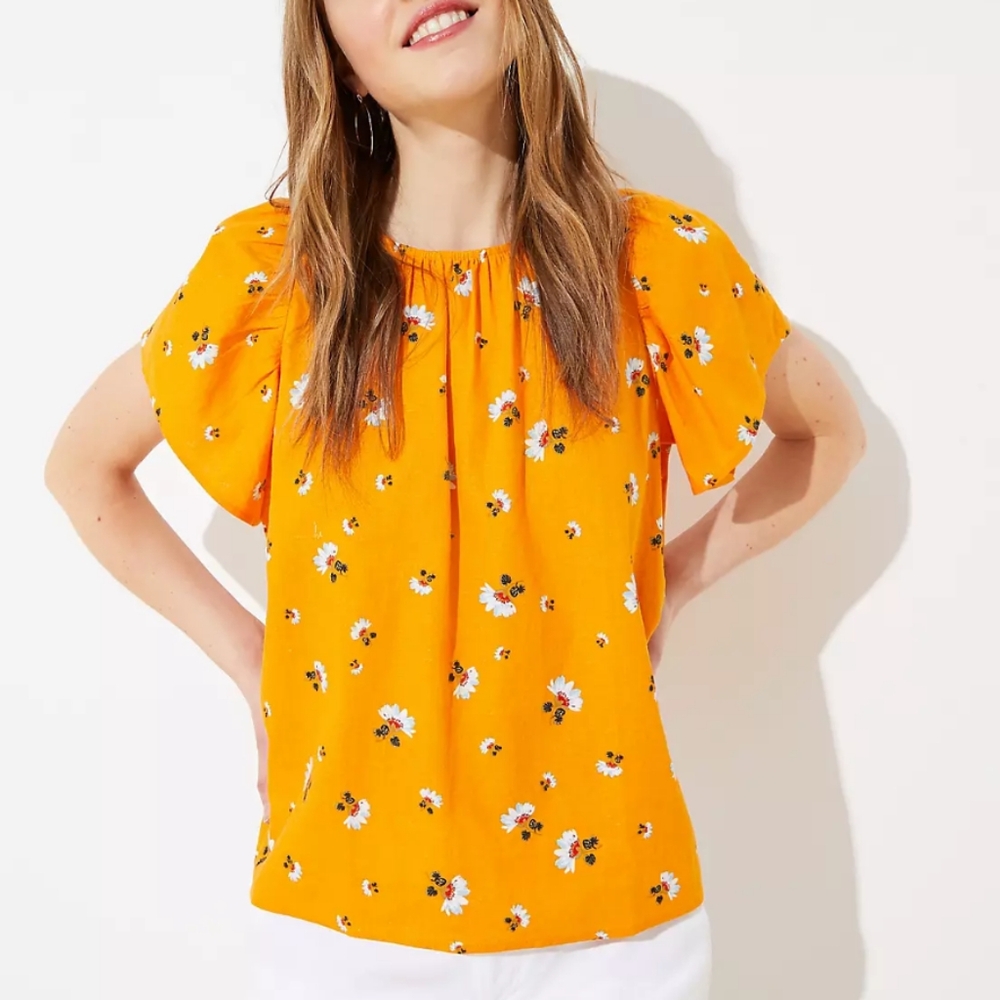 Loft Lily Button Back Flutter Top, Large - image 1